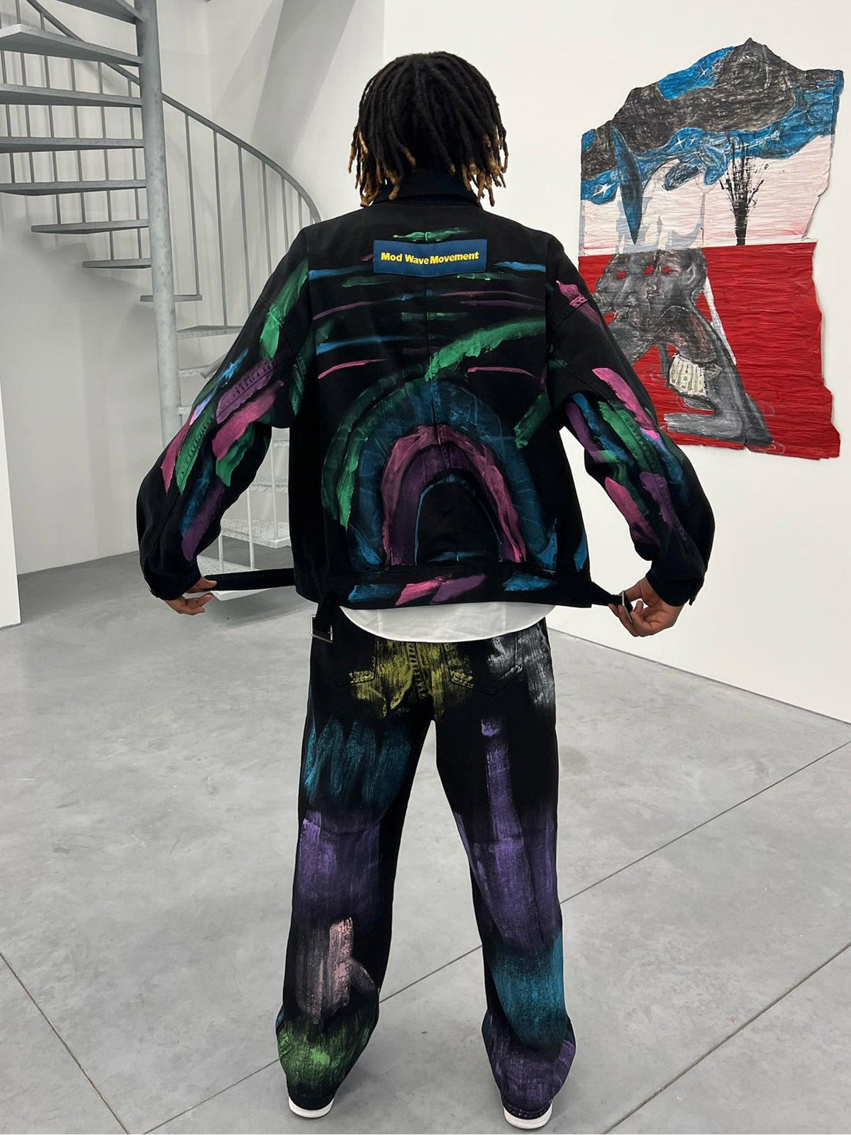 Jaqueta Pavtros Studios Abstract Graff Denim Jacket